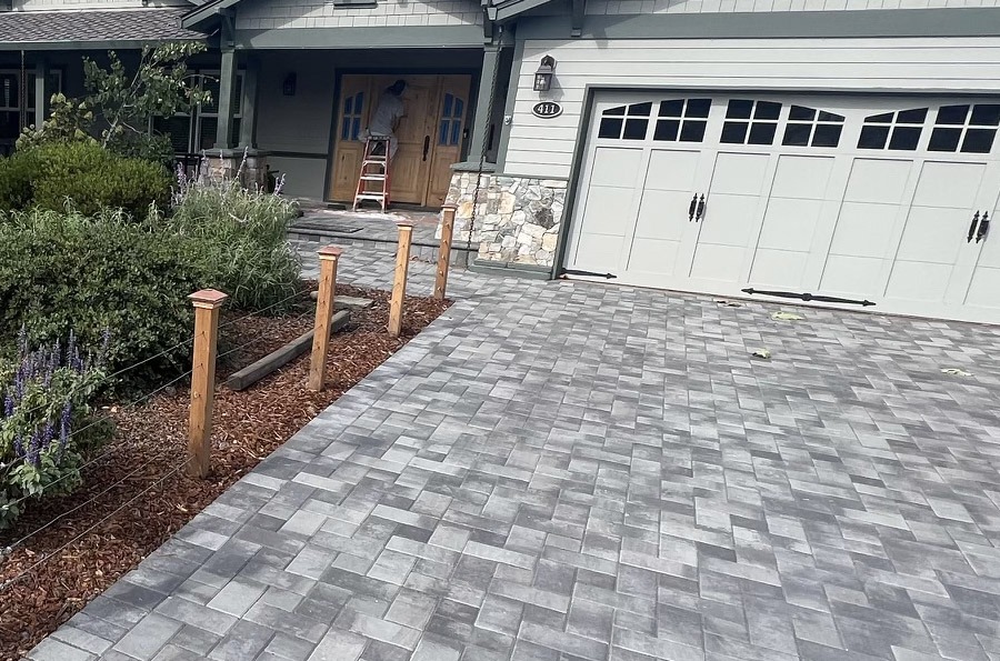 gray paver driveway santa clara